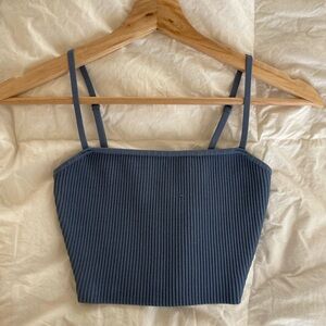 Blue Sculpt Knit Women's Top